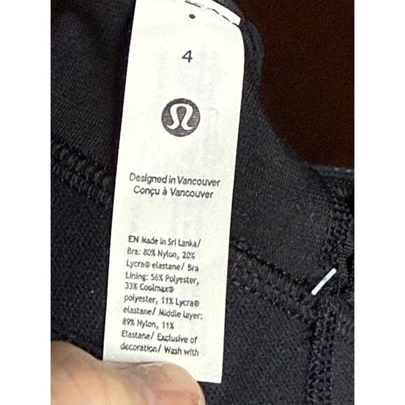 Lululemon Flow Y Wrap Front High Neck Bra Black LW2EJHS in RHEM Women Size 4 B/C - Picture 8 of 10